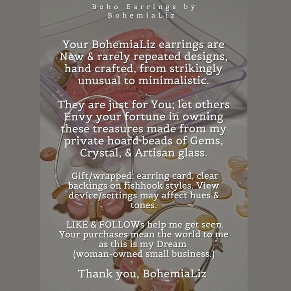 Artisan earrings 100# NEW bohemian Caramel Czech glass long drop earrings Gold - Picture 6 of 6